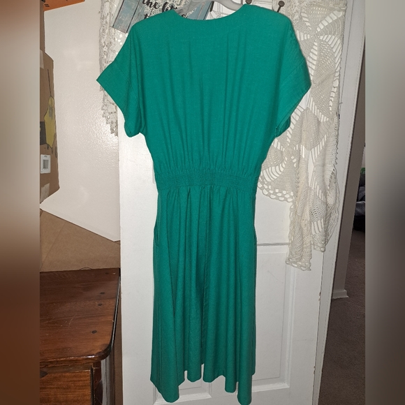 Vintage JCPenneys Worthington Kelly Green Romper Dress - Picture 4 of 4